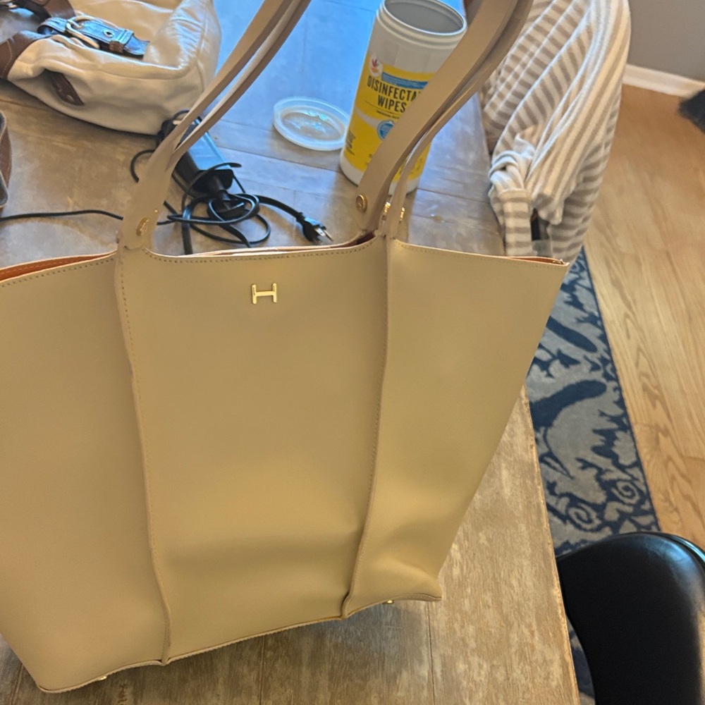 H by Halston Cream Tote Bag